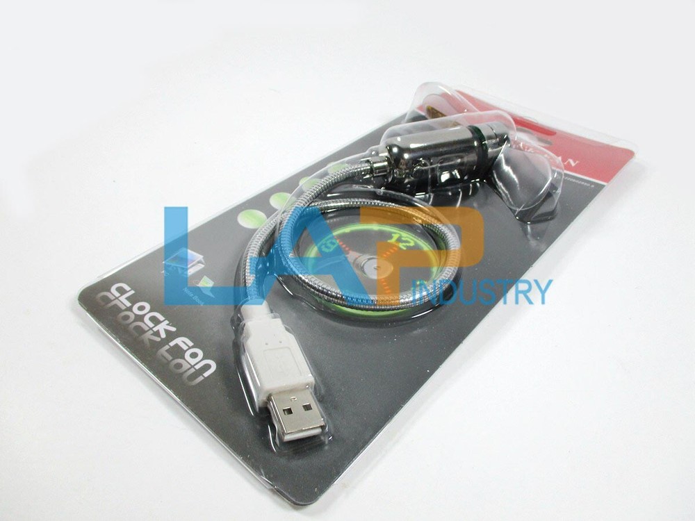 1PC Mini USB LED Clock Fan Powered Cooling Flashing Real Time Display Function