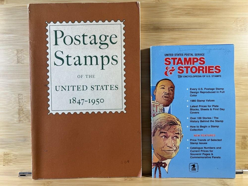 Lot Of 2 PB Postage Stamps Of US 1847-1950 & US Stamps & Stories 1979 Books READ