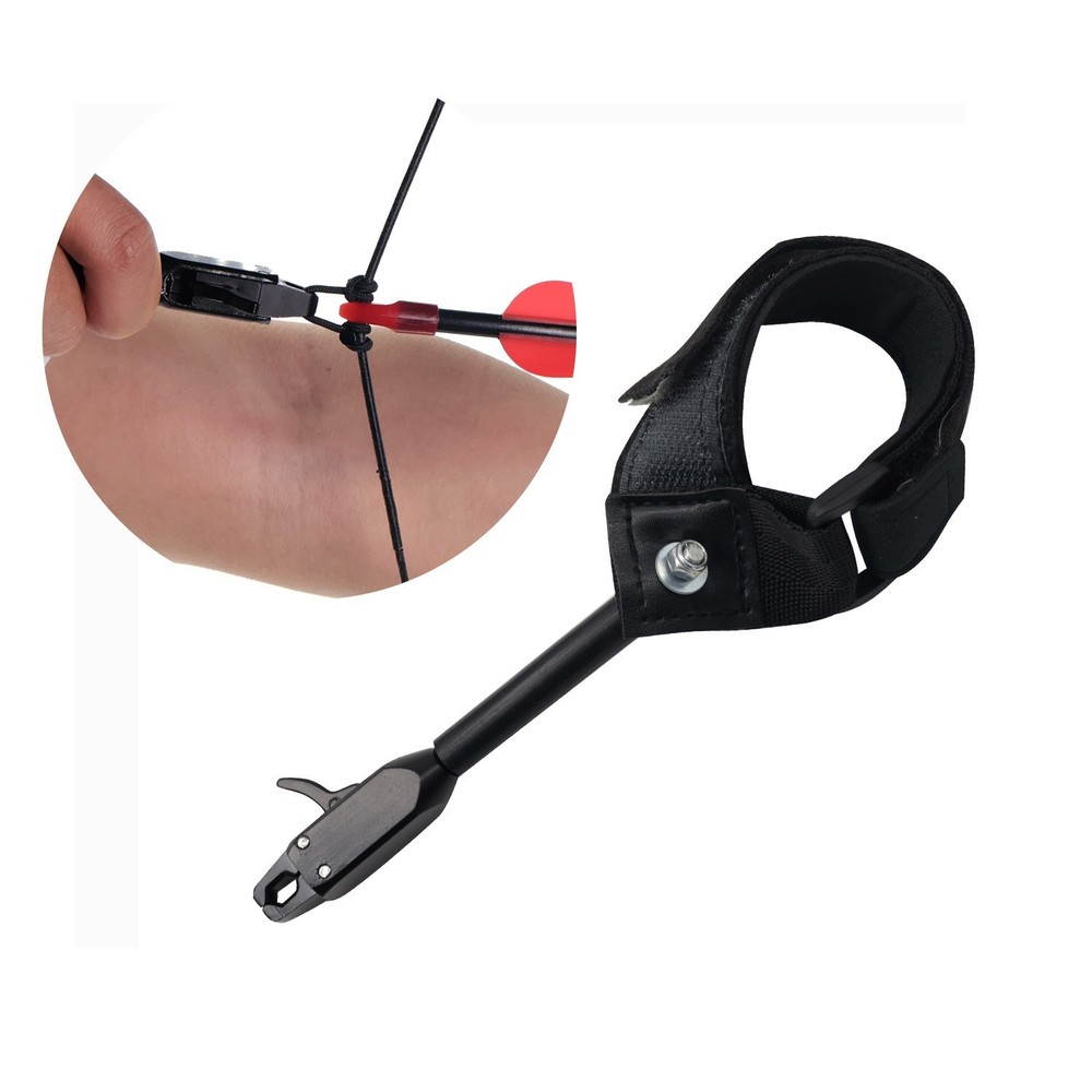 Black Compound Bow Release –Ergonomic Handle, Caliper Release for Hunting Target