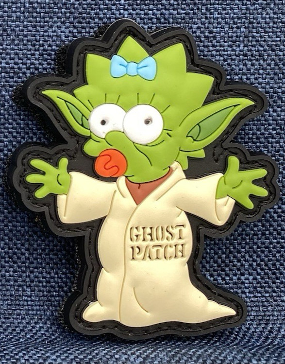 SHOT 🎯 Show 2026 Ghost Patch “Maggie Yoda" Simpsons PVC Patch, Hook/Loop, NEW!