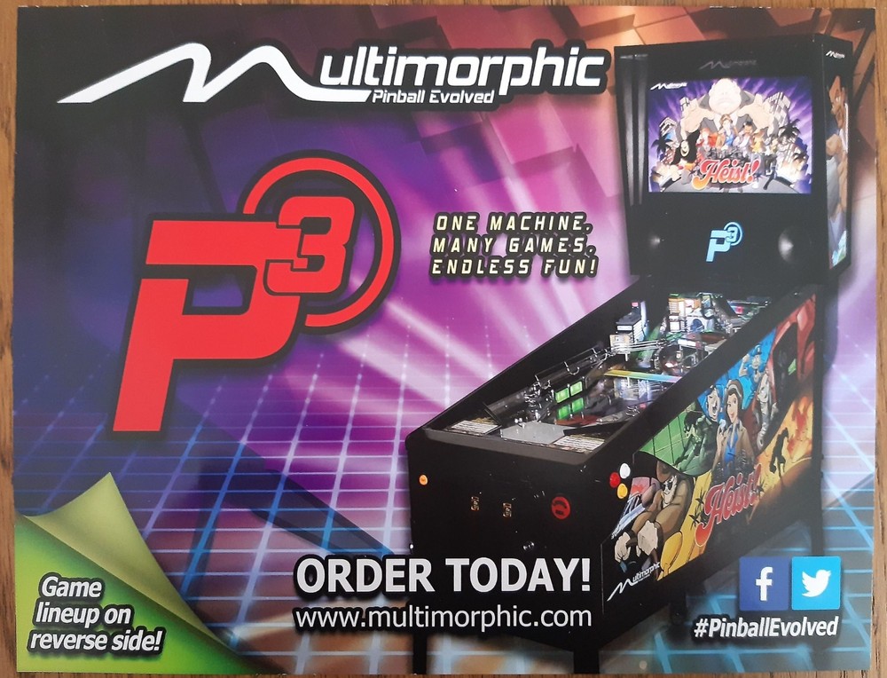 HEIST by Multimorphic Pinball flyer