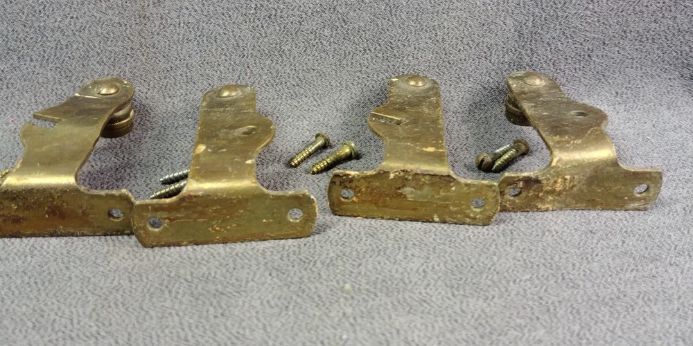 12 Brass Look Inside Curtain Rod Barrel Bracket Spring Surface Mount Hardware