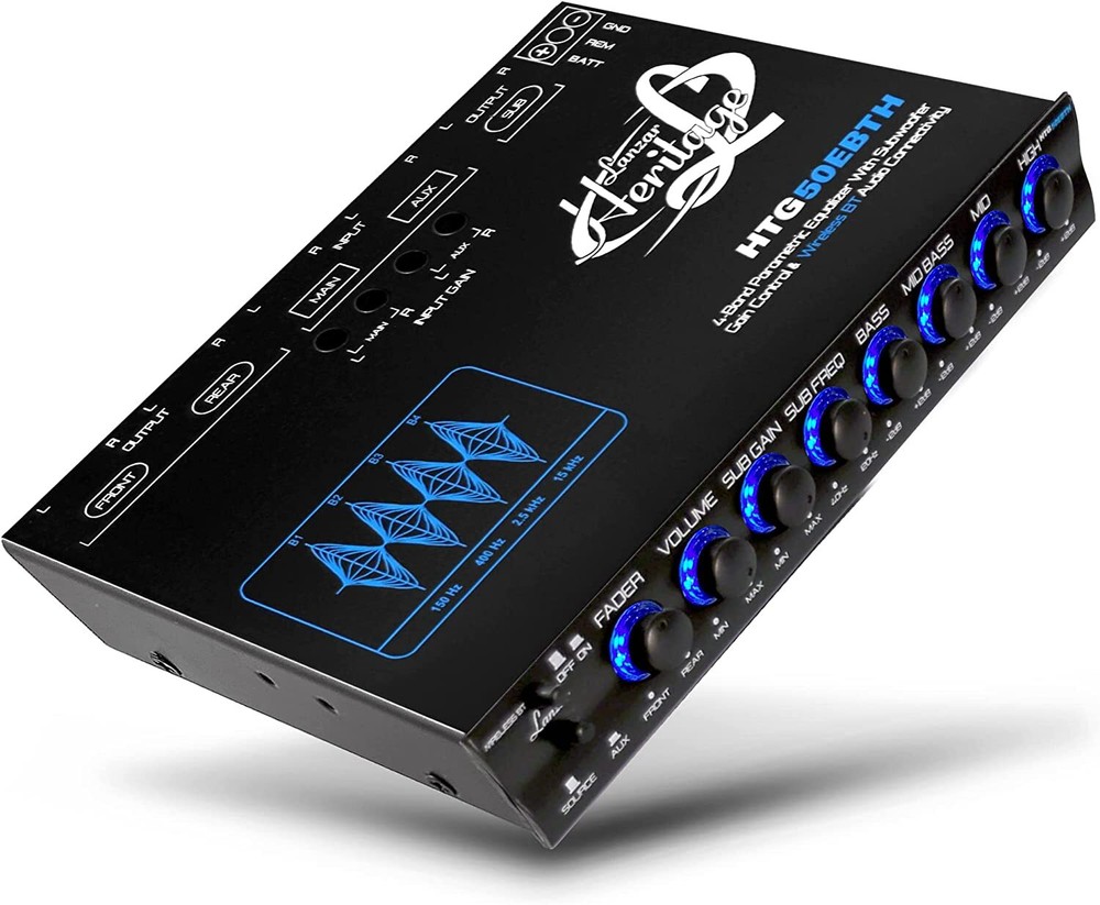 Lanzar HTG50EBTH Parametric Equalizer - Gain Control Bluetooth Wireless Audio