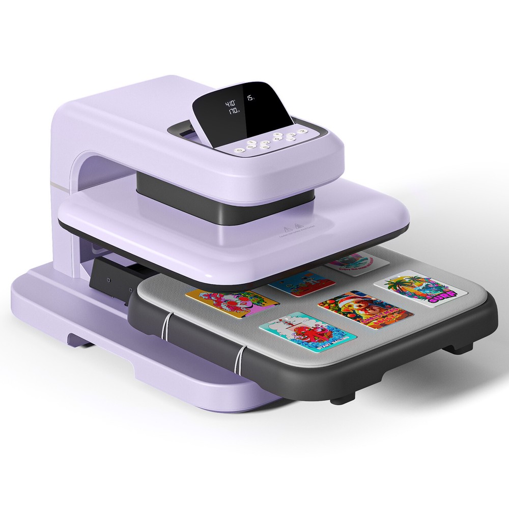 HTVRONT 15x15 Automatic Heat Press Machine 2+Heat Press Tool & Material Kit