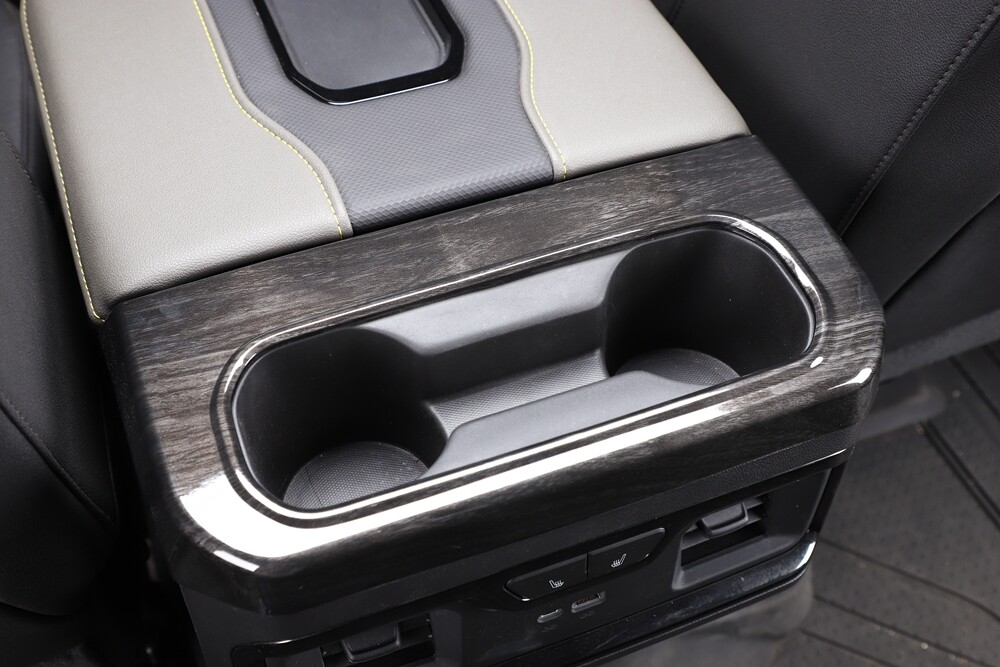 Black Wood Armrest Box Rear Cup Holder Panel Trim for Chevy Silverado 1500 2019+