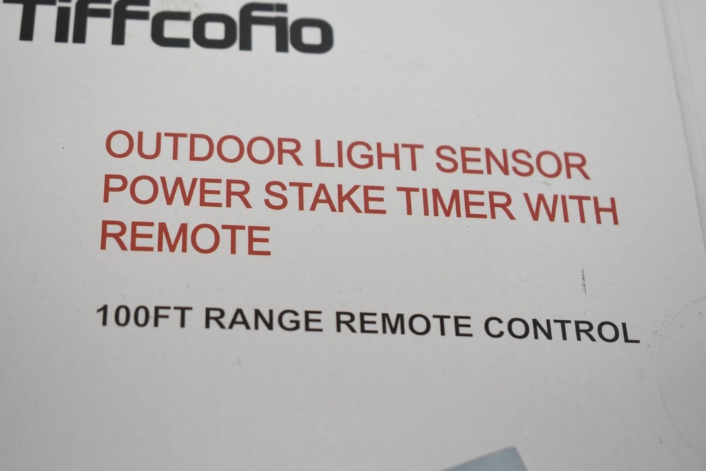 Tiffcofio Outdoor Power Stake Timer 100 ft Range Remote Control 28013 Black
