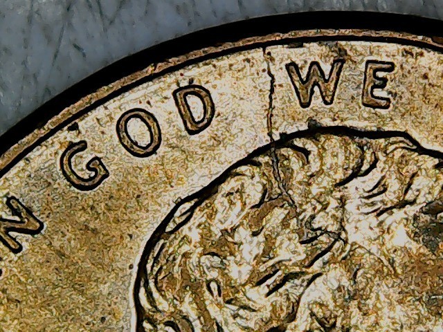 2006  Lincoln Cent . Large dir break on Obverse.
