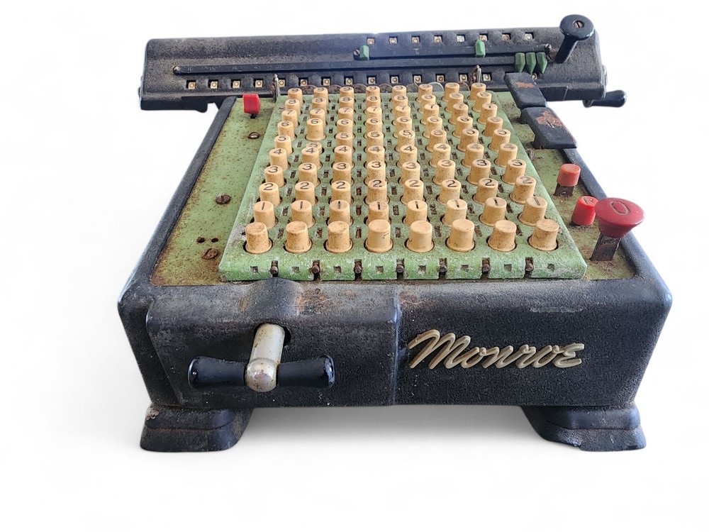 Rare Mach 1 Monroe Ten Key Adding Machine & Monroe LA5-160 Adding Machine VTG