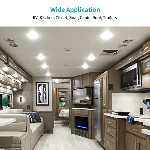 2 Pack RV LED Ceiling Puck Light RV Boat Interior Light DC 2 Pack/Cool White
