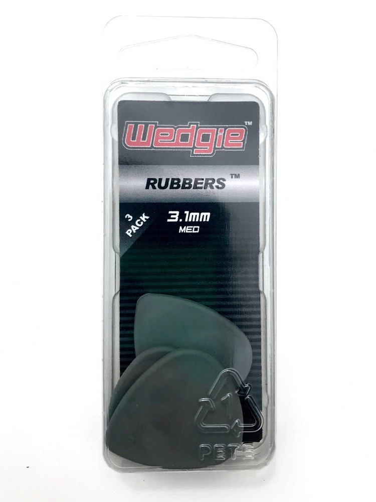 Wedgie Rubber Guitar Picks | 3.1mm | Medium | Grey | 3 pcs