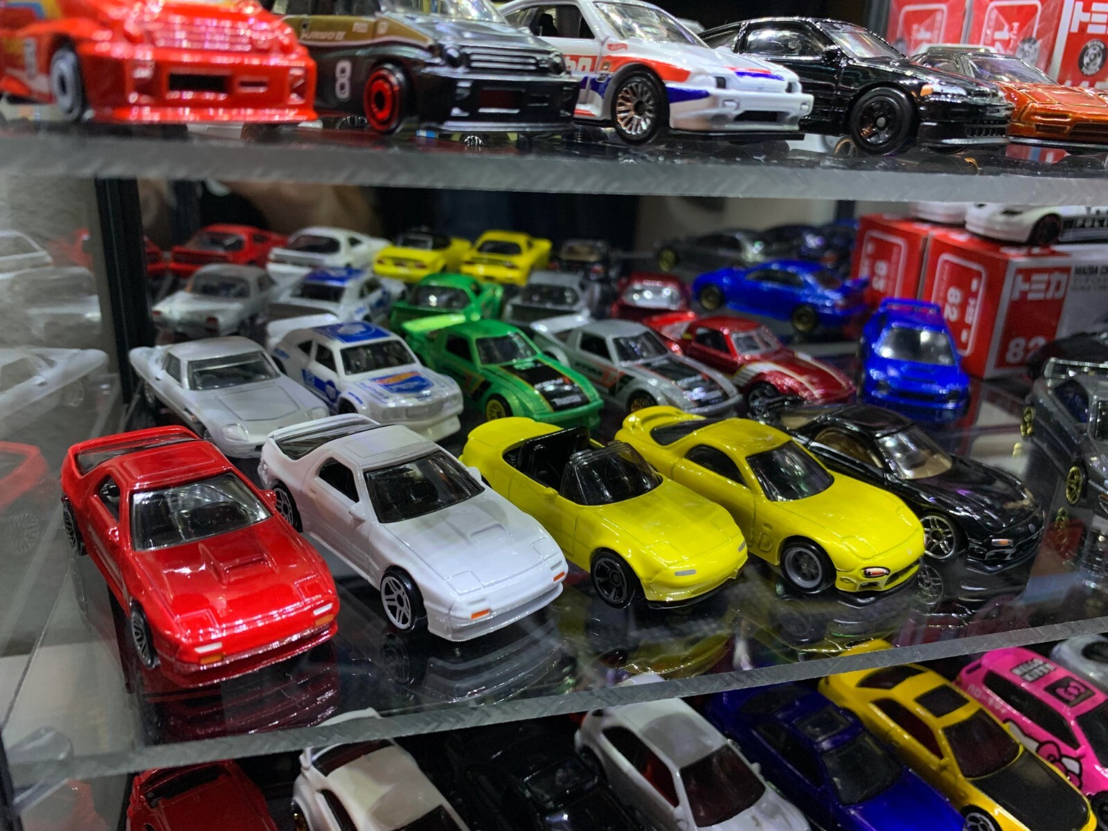 Car Display Case 4 Tier Acrylic LED Light 1/18 Model 1/24 Diecast 1/64 Cabinet