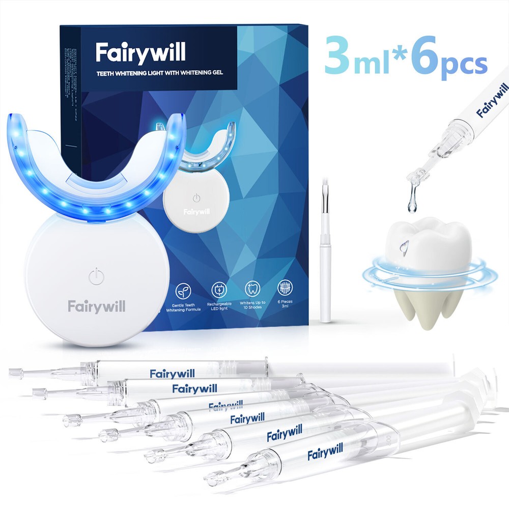 Fairywill Teeth Whitening Kit LED Light Tray Teeth Whitening Light Non-Sensitive