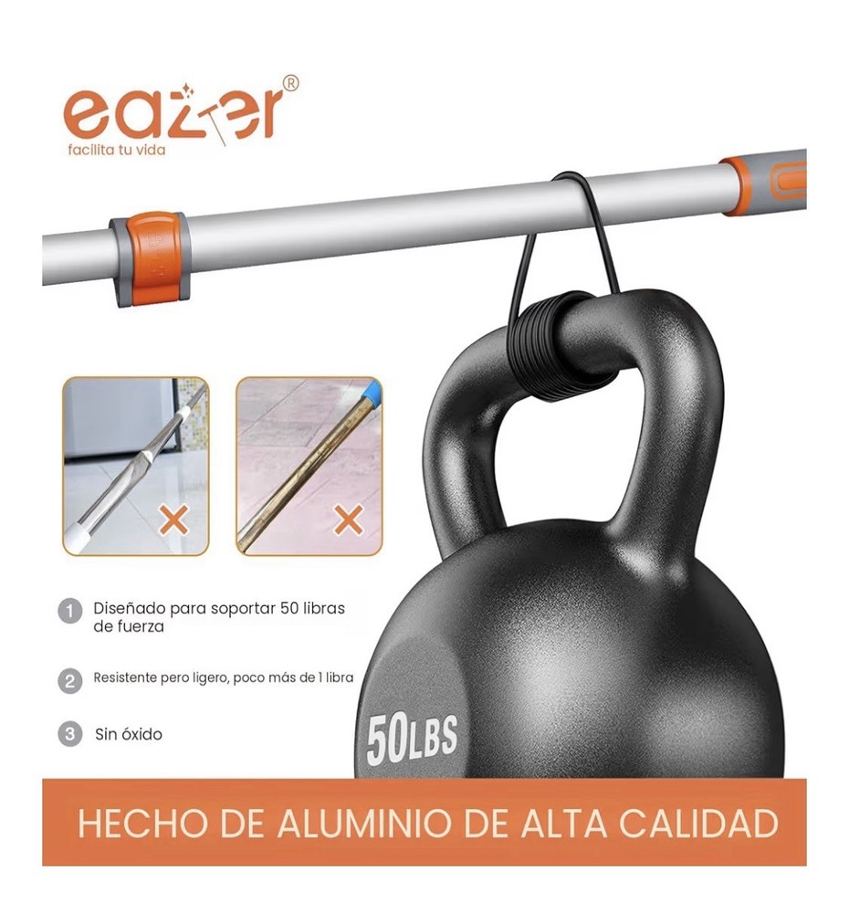 Eazer Extendable Aluminum Squeegee, Click & Lock, Rubber Blade, Multi-Surface