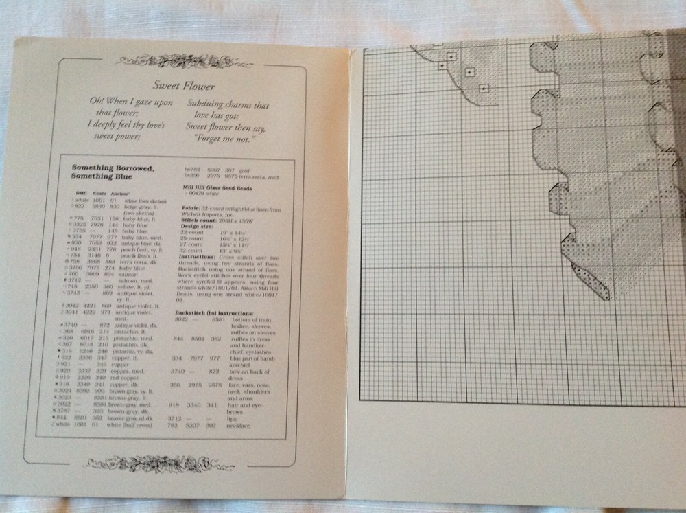 Forget-Me Nots - Something Borrowed, Something Blue Cross Stitch Pattern Chart