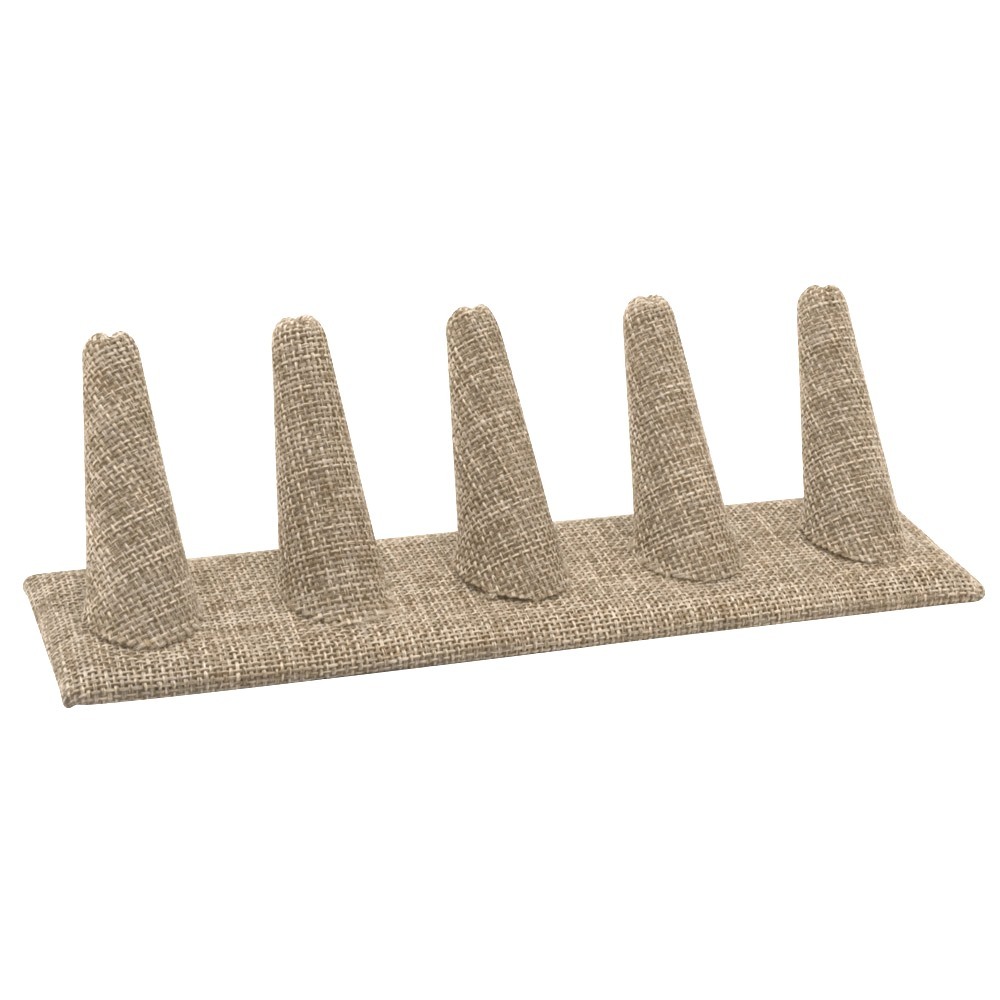 5 Finger Ring Display Burlap Ring Holder Jewelry Display Stand Showcase Display