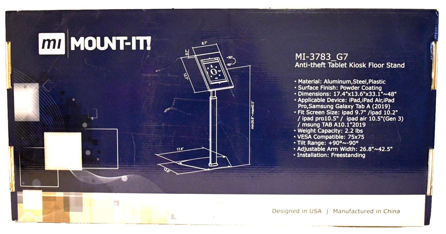 NIB Mount-IT! Anti-Theft Tablet Kiosk Floor Stand Compatible w/ iPad