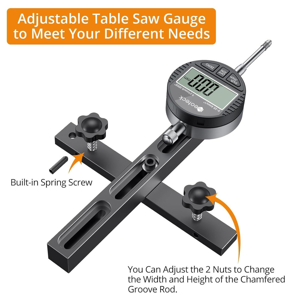 Neoteck 0-1'' Digital Dial Indicator Table Saw Gauge Suitable for Table Saws wit
