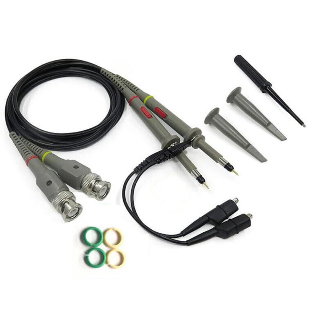 100MHz 1X/10X Adjustable Probe Attenuation Test Cable Detachable Hook Tip Kits a