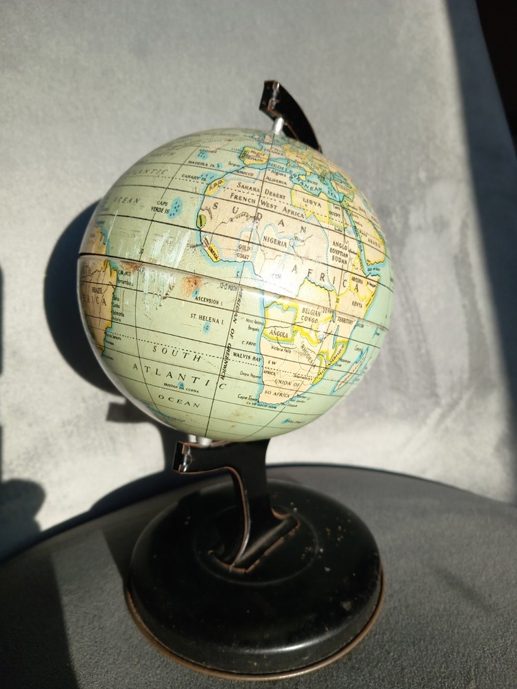 RELIABLE SERIES 1950s Tin World Globe.