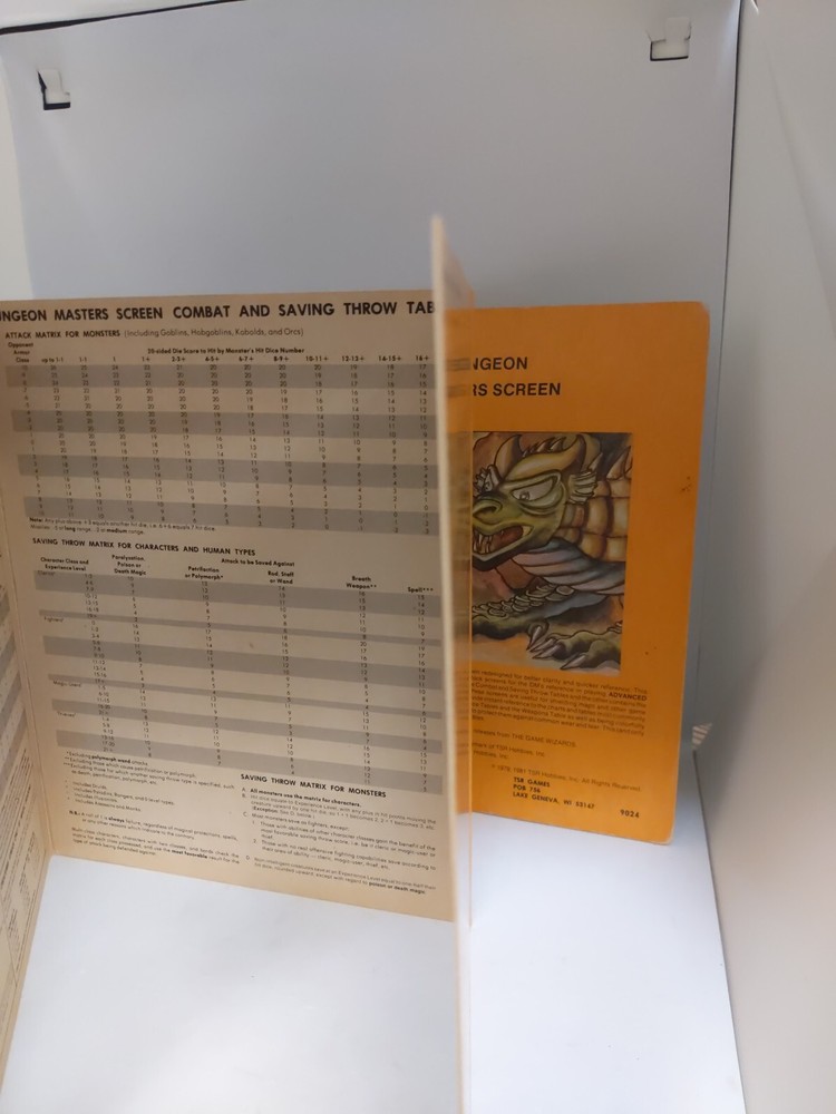 2x 1981 TSR Dungeon Master Screen - Rare