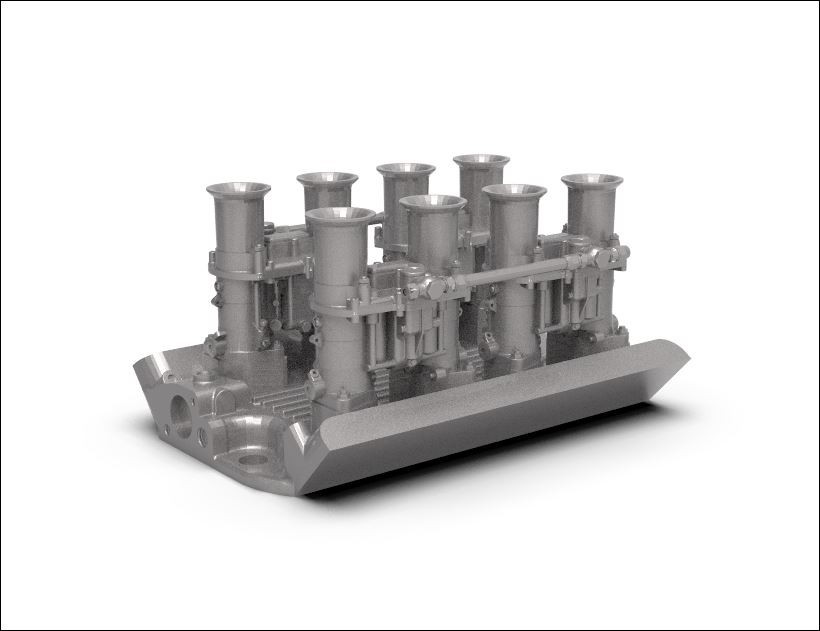 1:25 3d Printed 427 Weber Quad setup