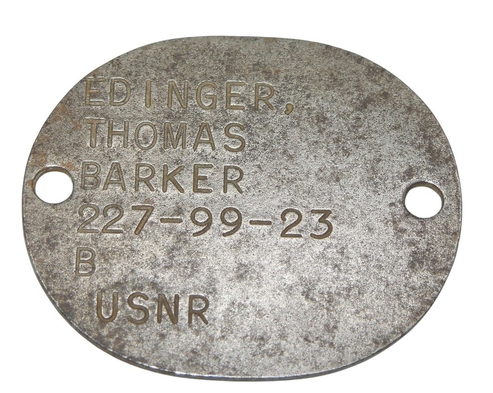 Original WWII US Navy Dog Tag 20th SEABEES, New Guinea, USS Otus CA5