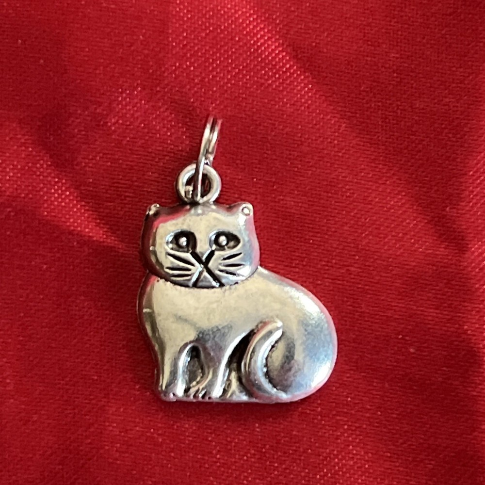 W/LOOP BALE ADORABLE KITTY GRUMPY CAT SILVER CHARM FOR BRACELET NECKLACES HELLO