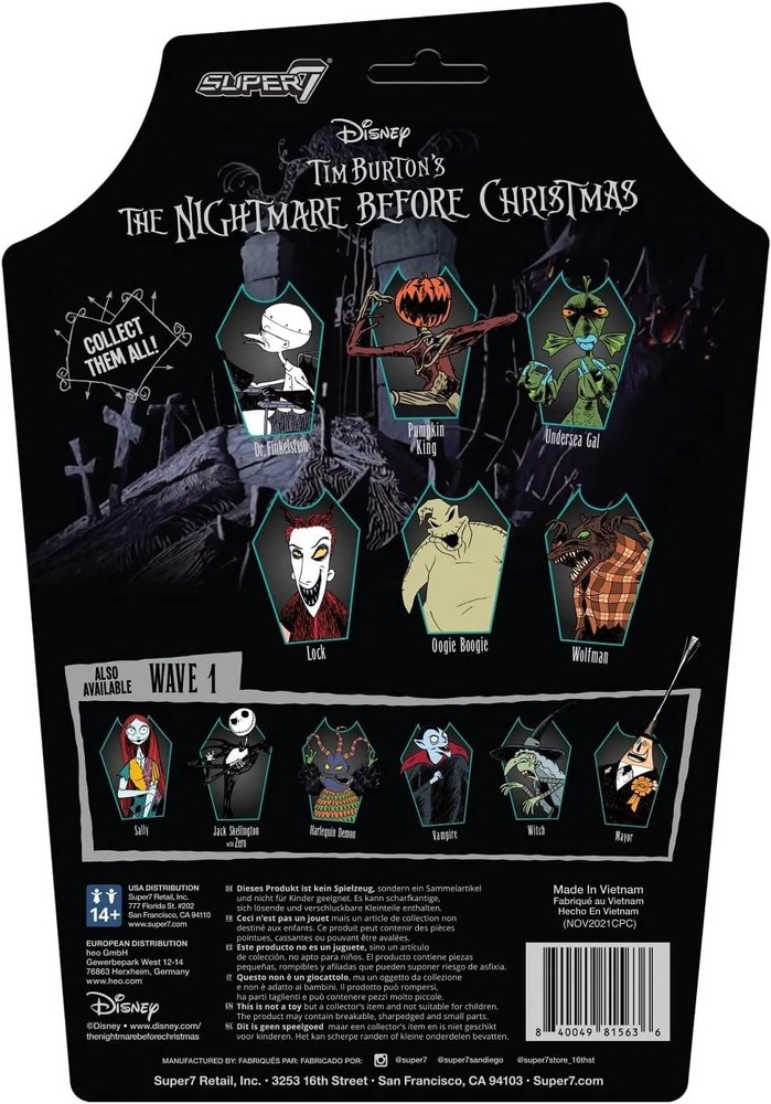 Super7 Tim Burton's The Nightmare Before 3.75 inch scale, Multicolor