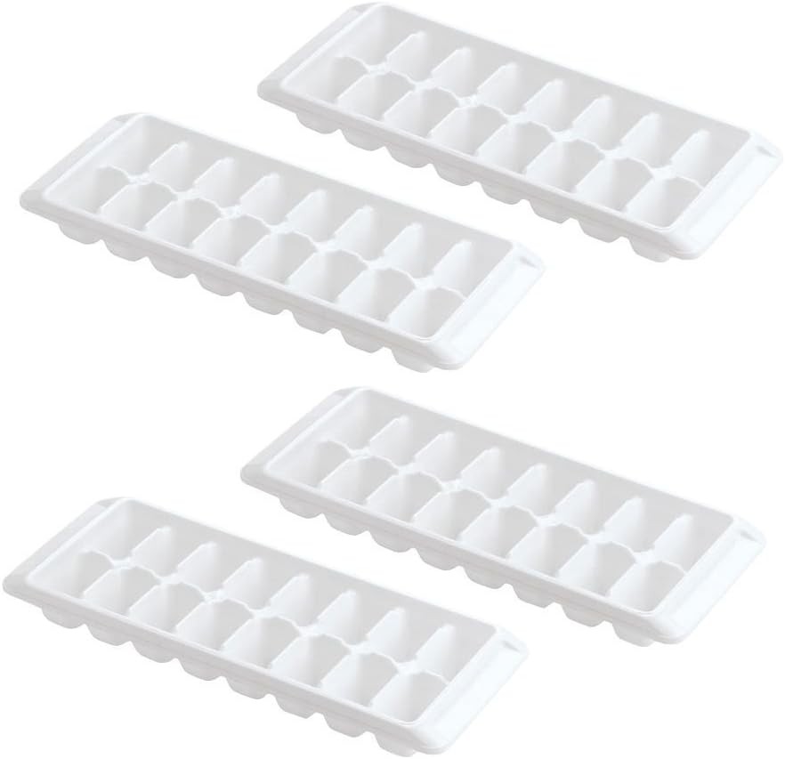 Easy Release White Ice Cube Tray 16 Cube Trays 4 Pack
