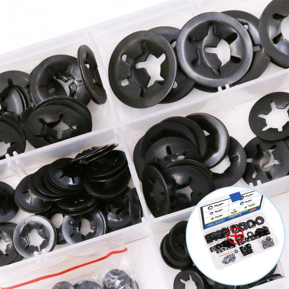 280Pcs Internal Tooth Starlock Push On Locking Washers Speed Clips Fasteners ...