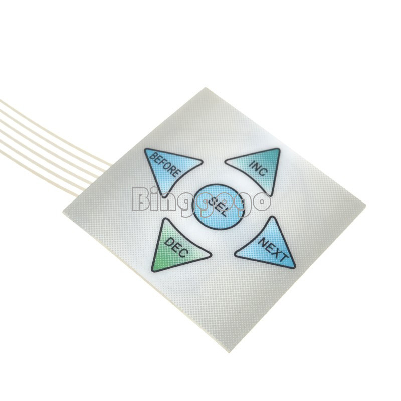 40*40mm 1*5 Keys 1x5 Matrix Array 5Key Membrane Switch Keypad Keyboard NEW