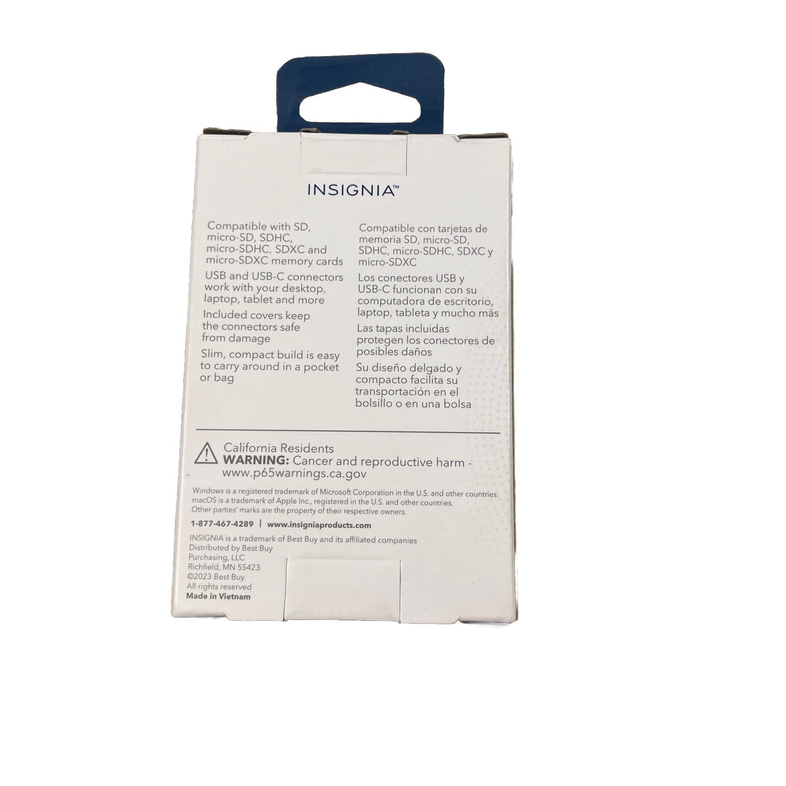 Insignia USB-C usb to SD microSD Memory Card Reader PC MAC Tablets ios Android