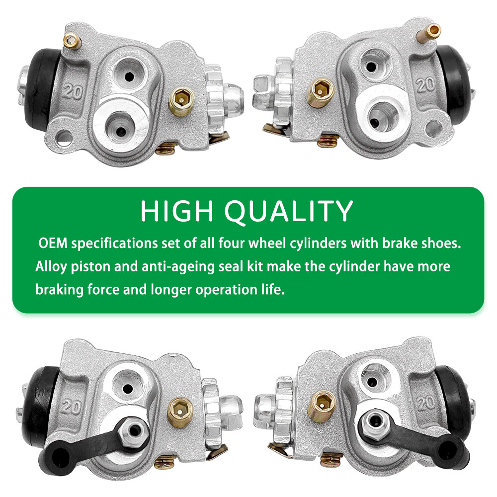 Front Brake Wheel Cylinders & Shoes Kit for Honda Rancher 350 TRX350 2000-2003
