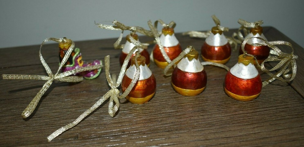 Halloween candy corn Hallmark Ornaments 1 witch boot 8 total