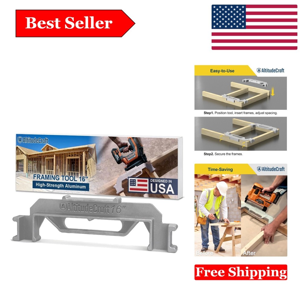 16-Inch Precision Framing Stud Layout Tool for Fast & Accurate Construction