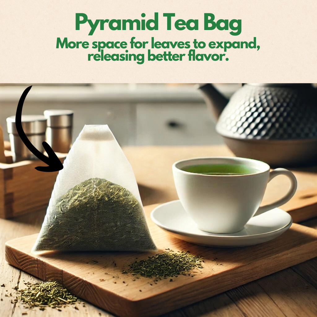 Organic Matcha Green Tea - 100 Count (Plant-Based Pyramid Tea Bags) | Ceremonial