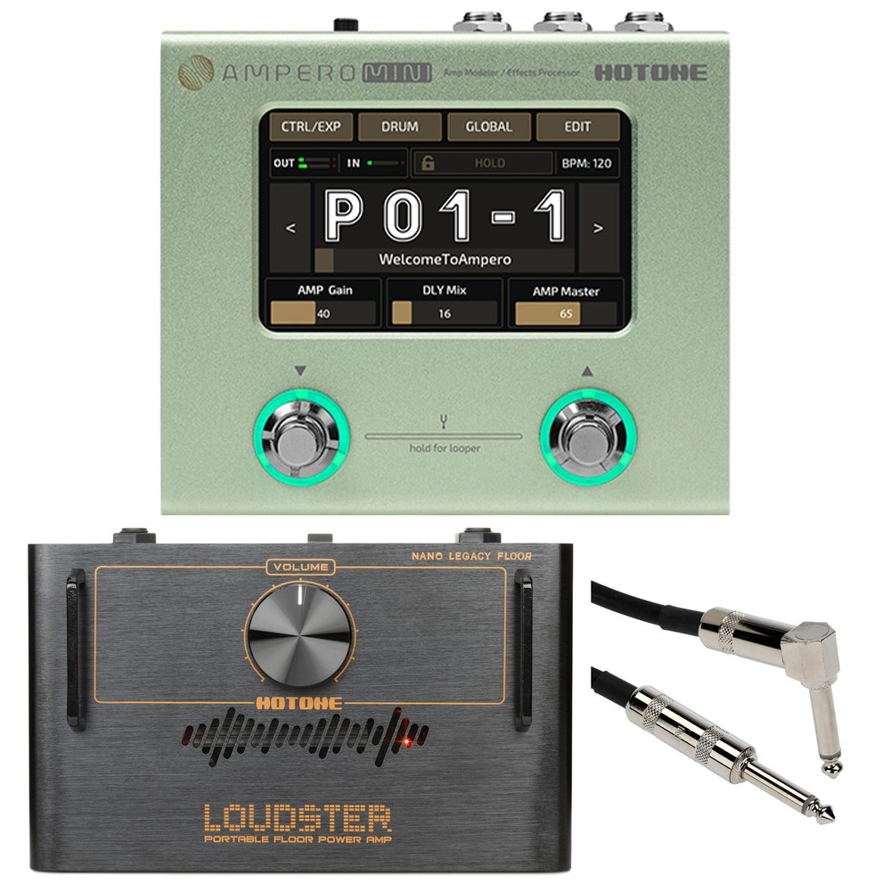 Hotone Ampero Mini Amp Modeler/Effects Processor with Power Amplifier Pedal -
