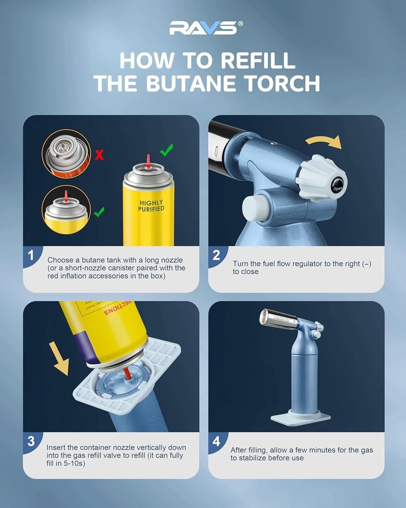 Big Butane Torch, Refillable Industrial Butane Torch Adjustable Double Flames...