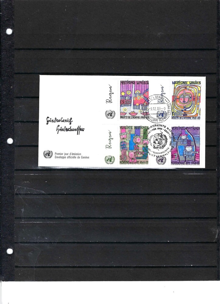 1983 Human Rights FDC (Combos) - Geneva/Vienna Offices - UNPA Cachet (737A)