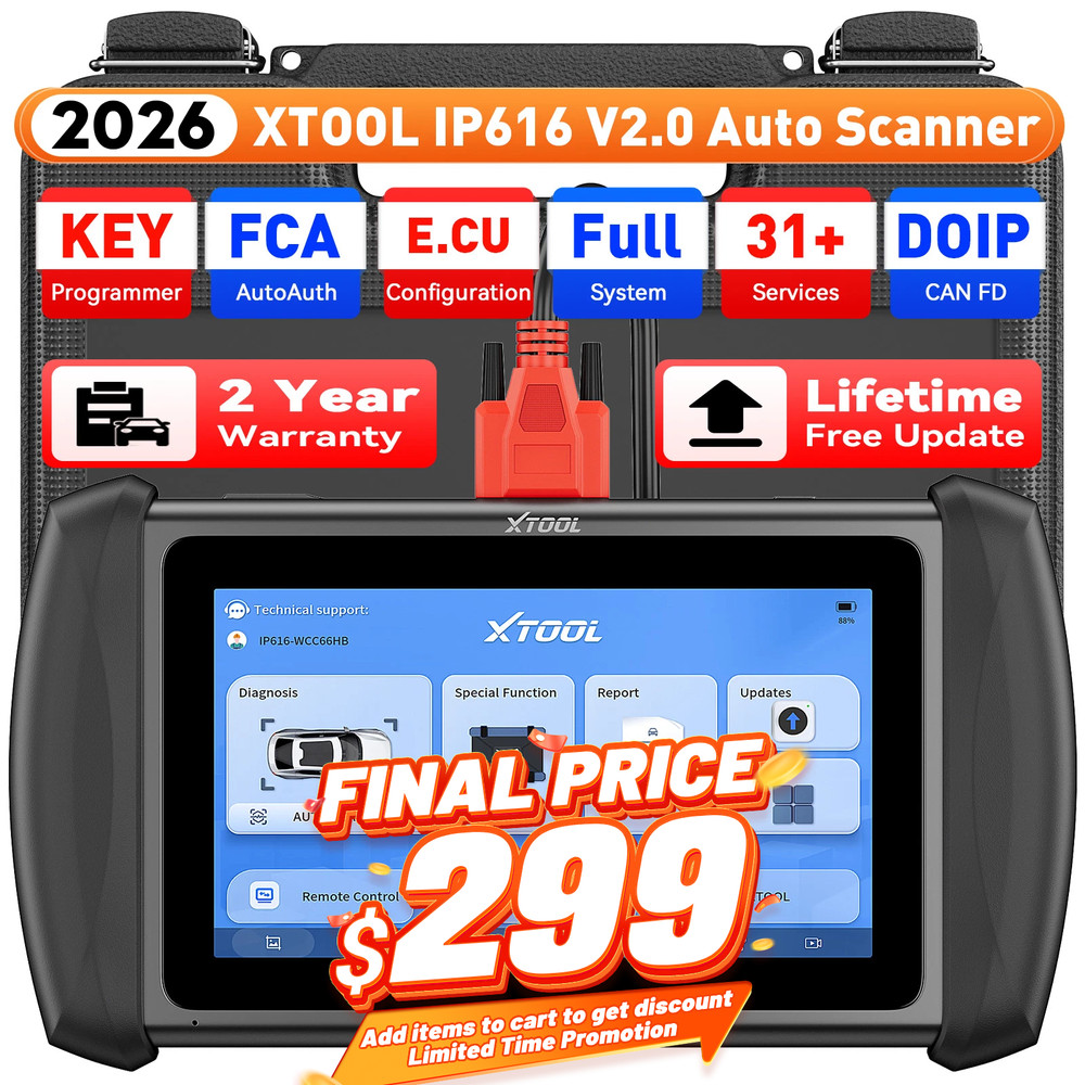 XTOOL Scanner IP616 V2.0 OBD2 Auto Full Diagnostic Key Programmer Coding Tool