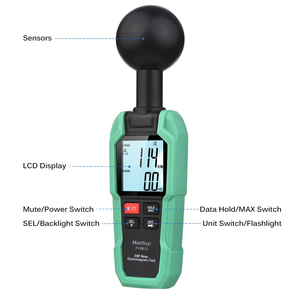 Mastfuyi EMF Meter Electromagnetic Field Tester High E5E2