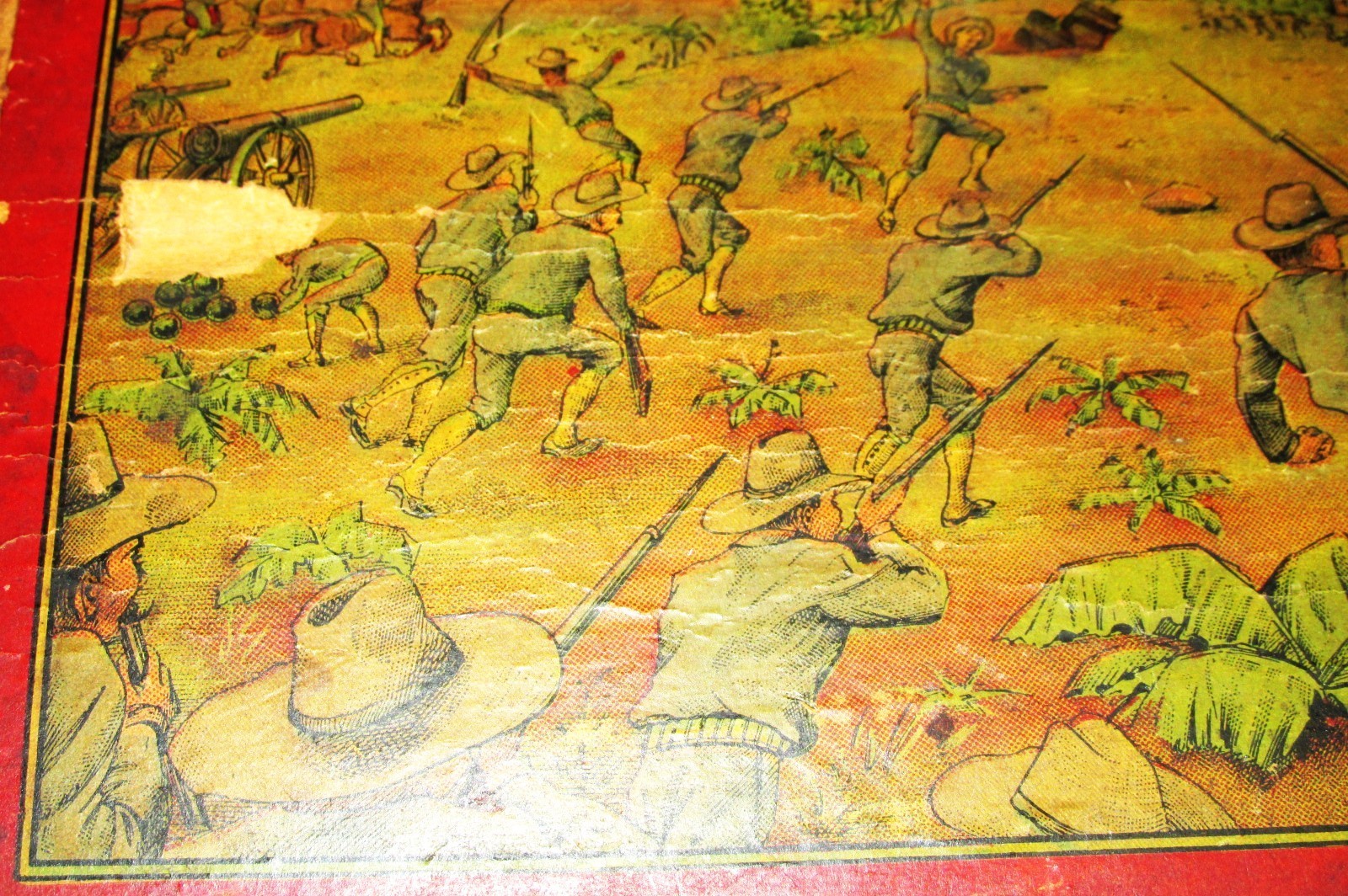 c1898 Ex-Rare Military Museum Uncle Sam's Soldier Boys Pr. Blocks, San Juan Hill