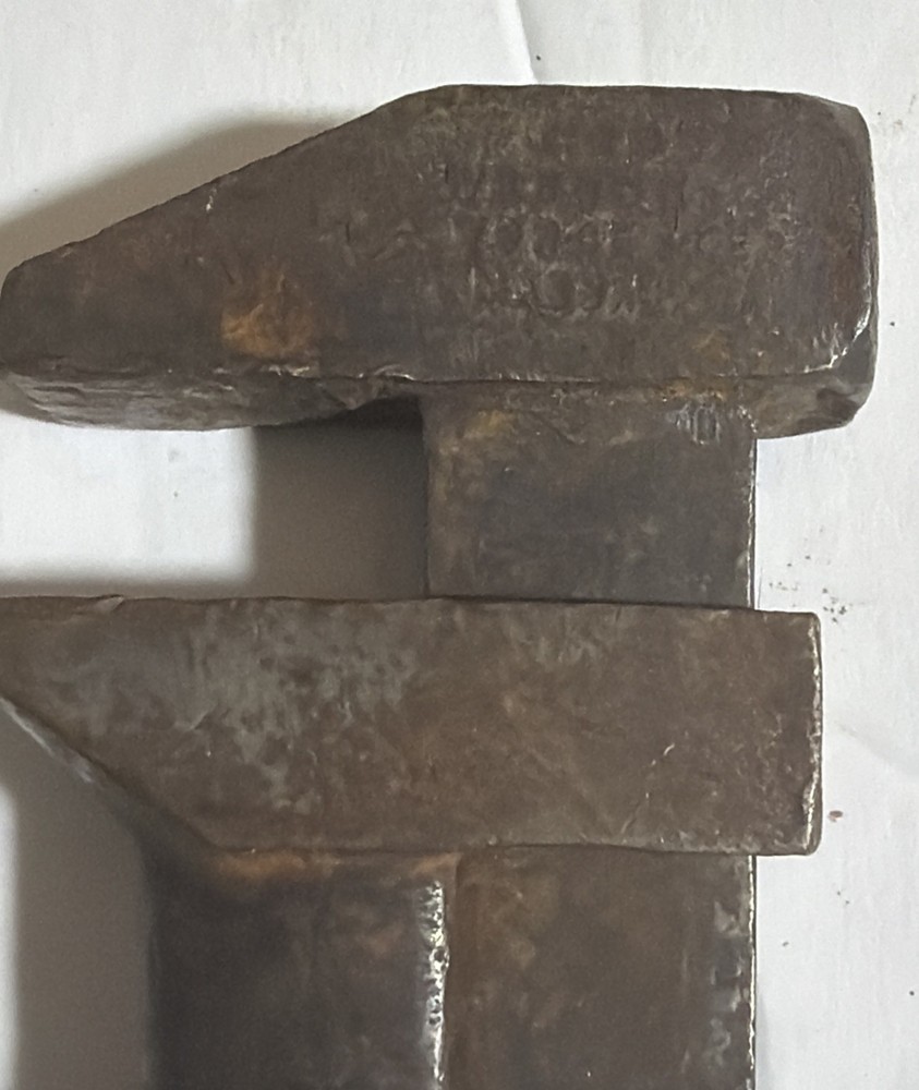 Antique Early Coes Monkey Wrench Tool Wood Handle Adjustable