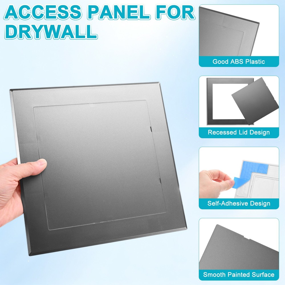 2-Pack Access Panel for Drywall, 6x6" Plastic Removable [Grey, Square]