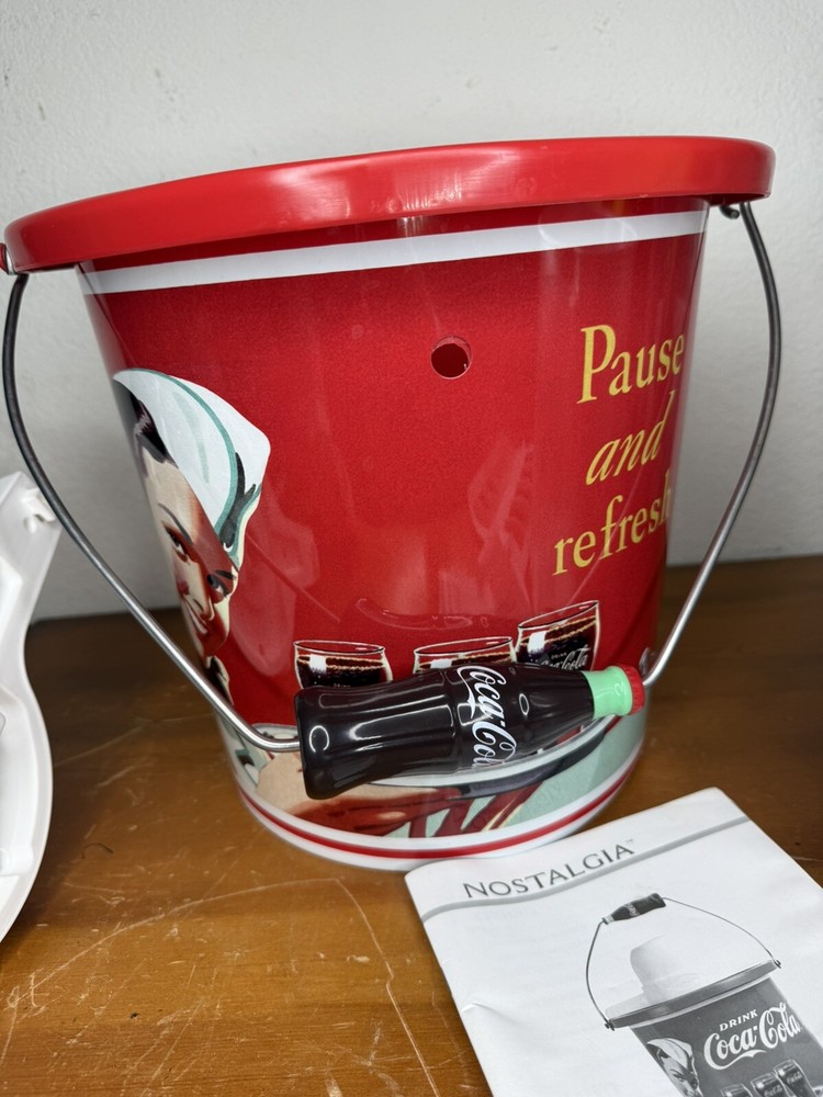 Coca Cola 4- Quart Nostalgia Ice Cream Maker Used Open Box See Pics