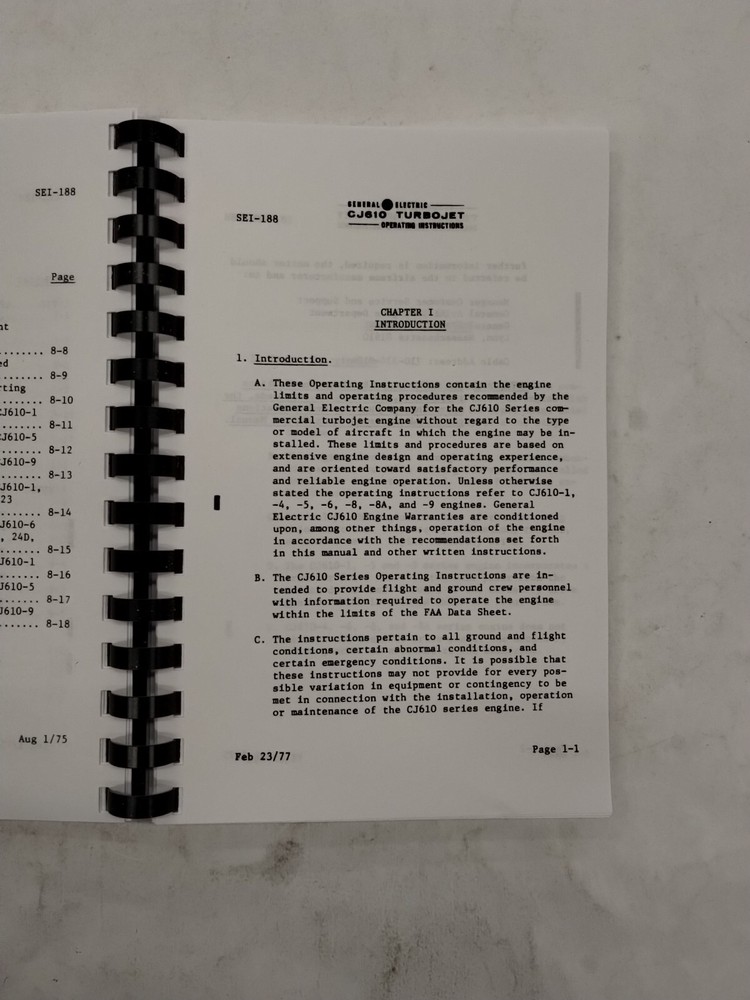 General Electric CJ610 Turbojet Engines Operating Instructions-Copy