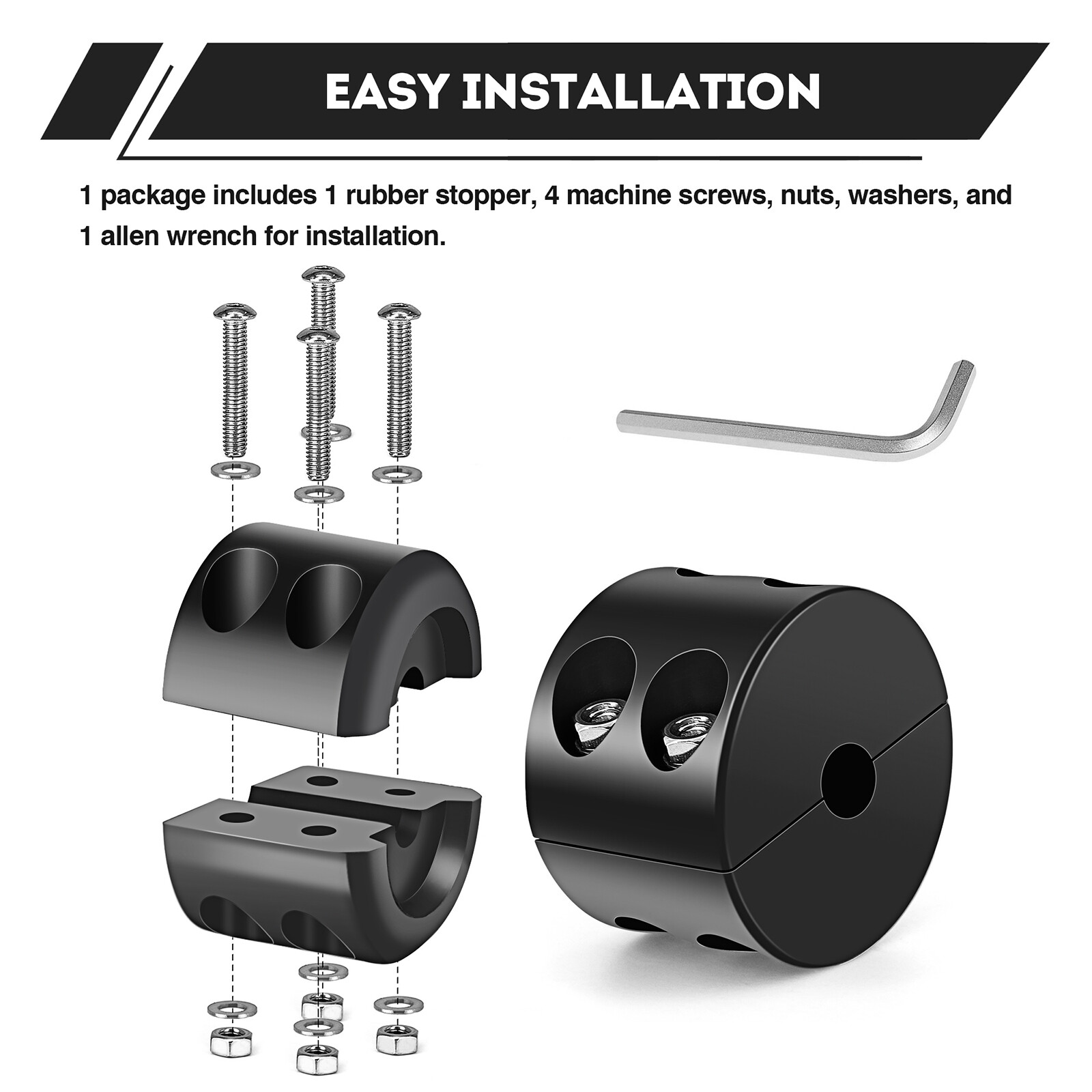 ATV UTV Winch Stopper Rubber Heavy Duty Cable Line Saver Waterproof Rope Hook