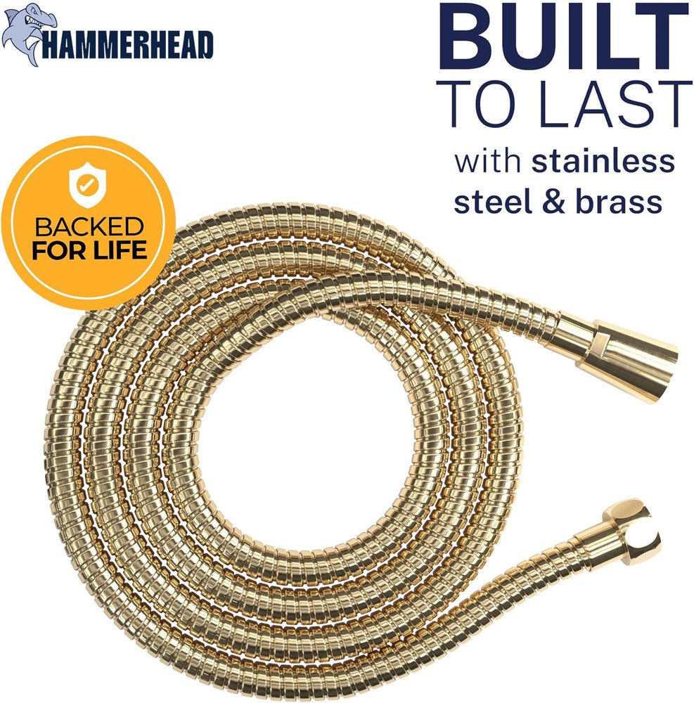 Solid Metal Shower Hose Attachment for Showerhead, Extra-Long 72-Inch Universal