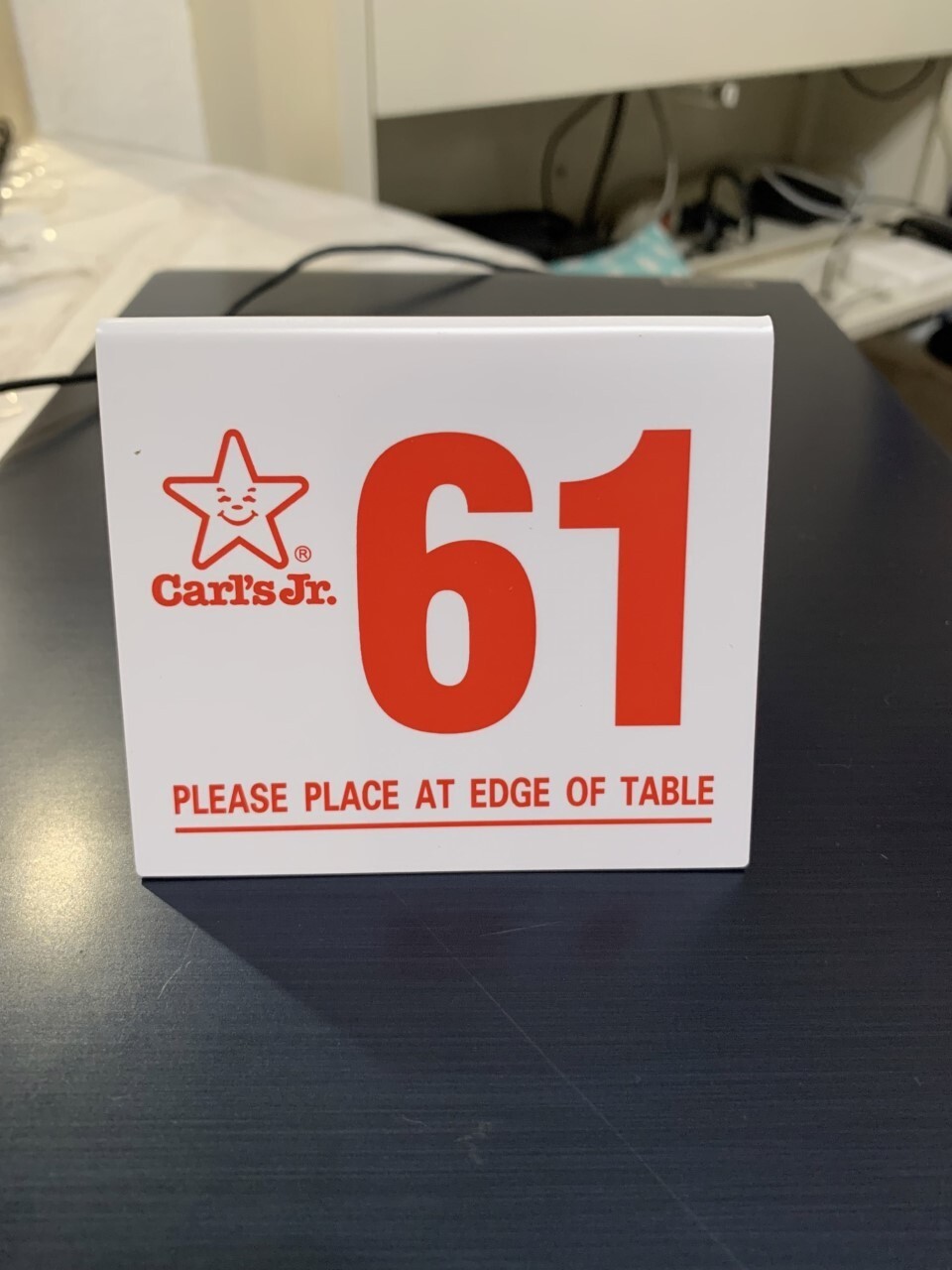 Classic Carls Jr Table Tent Number 50 thru 99