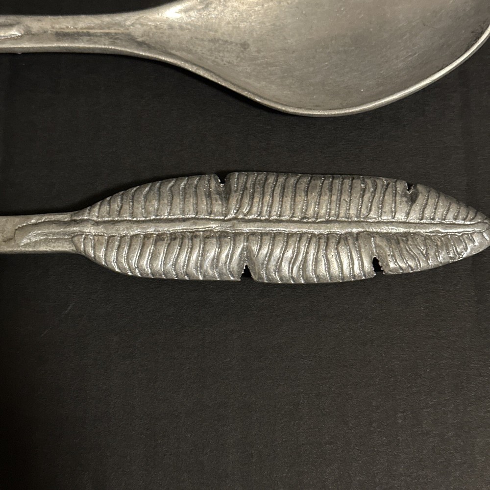 IHI Palm Leaf Aluminum Serving Spoon & Fork Set 13"